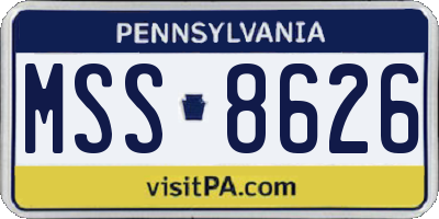PA license plate MSS8626