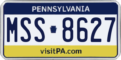 PA license plate MSS8627
