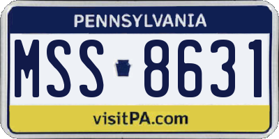 PA license plate MSS8631