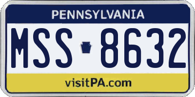 PA license plate MSS8632