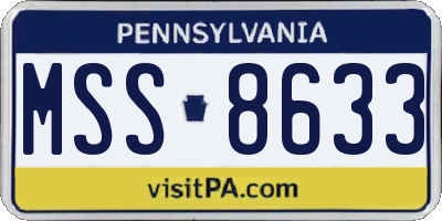 PA license plate MSS8633