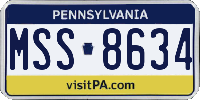 PA license plate MSS8634