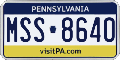 PA license plate MSS8640