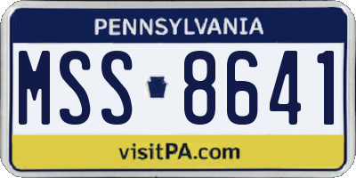 PA license plate MSS8641