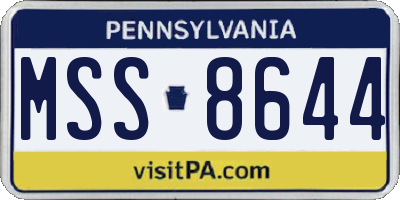 PA license plate MSS8644