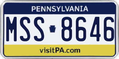 PA license plate MSS8646