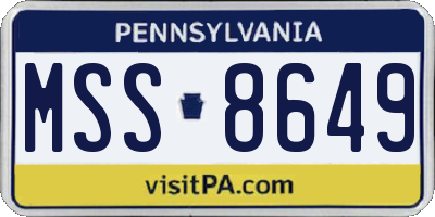 PA license plate MSS8649