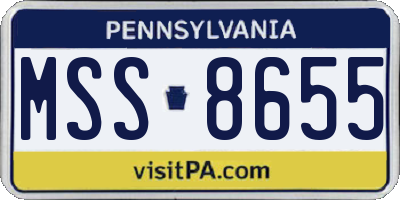 PA license plate MSS8655
