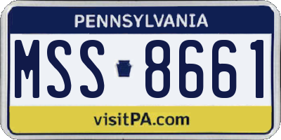 PA license plate MSS8661