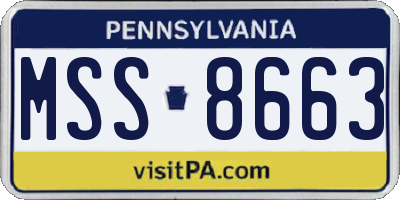 PA license plate MSS8663