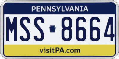 PA license plate MSS8664