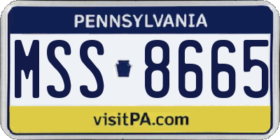 PA license plate MSS8665
