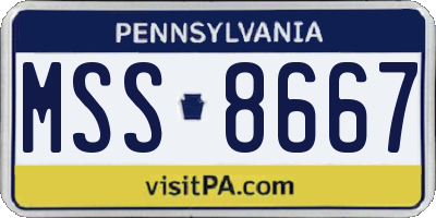 PA license plate MSS8667