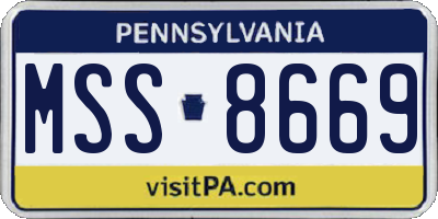 PA license plate MSS8669