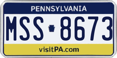 PA license plate MSS8673