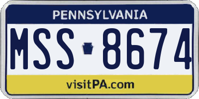 PA license plate MSS8674