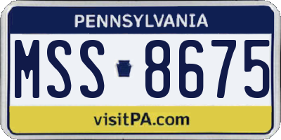 PA license plate MSS8675