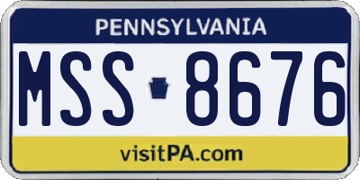 PA license plate MSS8676
