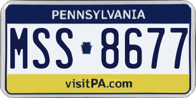 PA license plate MSS8677