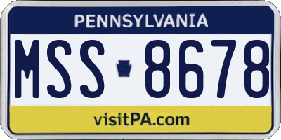 PA license plate MSS8678