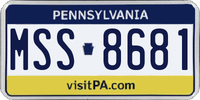 PA license plate MSS8681