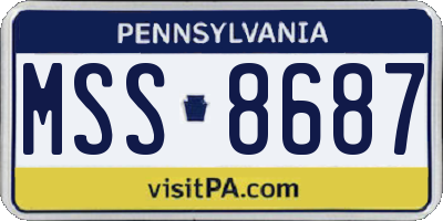 PA license plate MSS8687