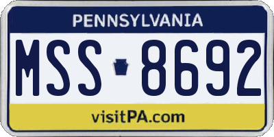 PA license plate MSS8692