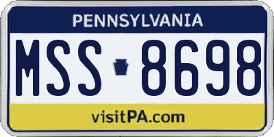 PA license plate MSS8698