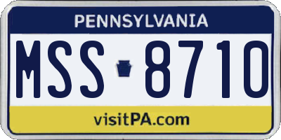 PA license plate MSS8710