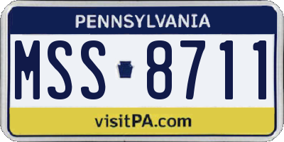 PA license plate MSS8711