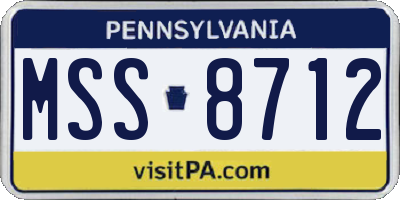 PA license plate MSS8712