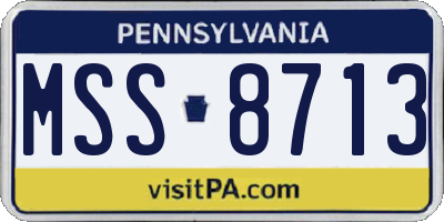PA license plate MSS8713