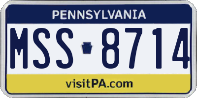 PA license plate MSS8714