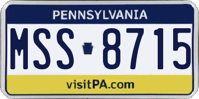 PA license plate MSS8715