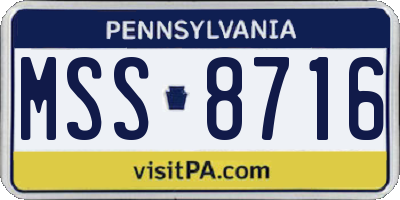 PA license plate MSS8716