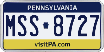 PA license plate MSS8727