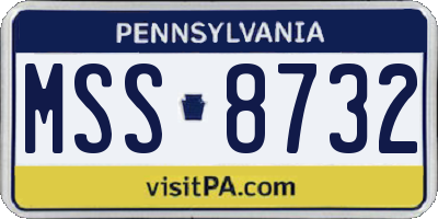 PA license plate MSS8732