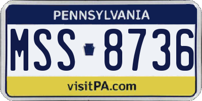 PA license plate MSS8736
