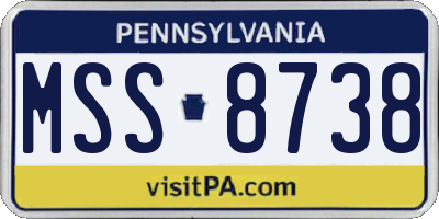 PA license plate MSS8738