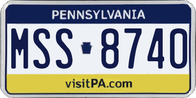 PA license plate MSS8740