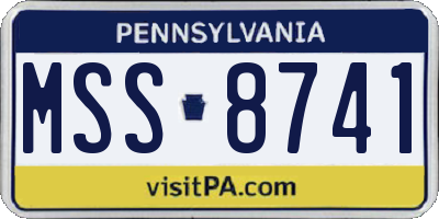 PA license plate MSS8741