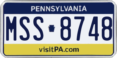 PA license plate MSS8748