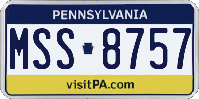 PA license plate MSS8757
