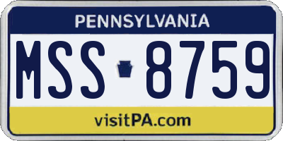 PA license plate MSS8759