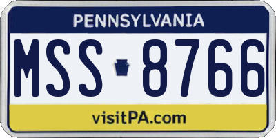 PA license plate MSS8766