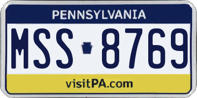 PA license plate MSS8769