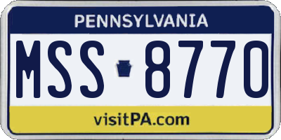 PA license plate MSS8770