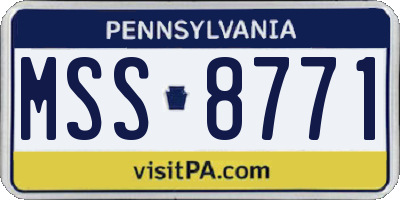 PA license plate MSS8771
