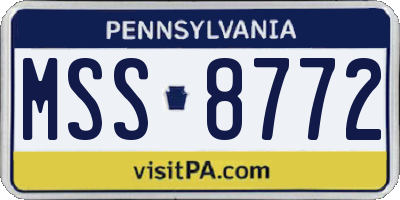 PA license plate MSS8772