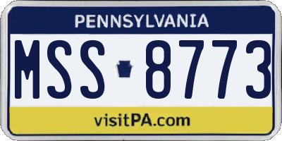 PA license plate MSS8773